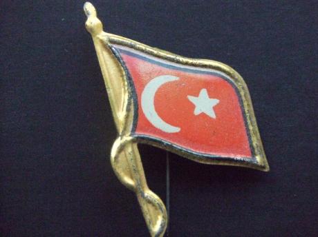 Turkije Turkse vlag (witte krimpende maan)